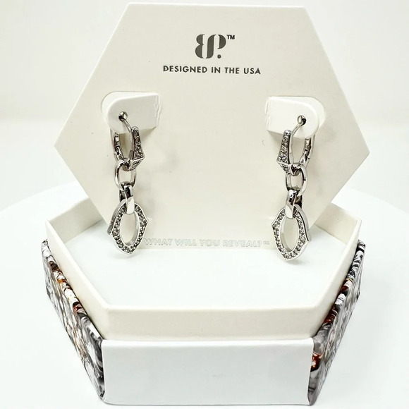 Bomb Party April 2024 Eternally Yours Diamond Cubic Zirconia Earrings NWT - Picture 1 of 2